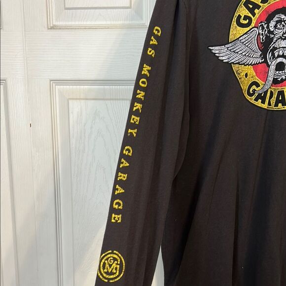 Gas Monkey X-large Black Yellow Long Sleeve Tee Crew Neckline Pullover Soft - Picture 4 of 5